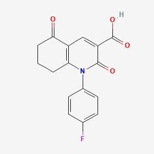molecular formula C16H12FNO4 B1393312 1-(4-Fluorophenyl)-2,5-dioxo-1,2,5,6,7,8-hexahydroquinoline-3-carboxylic acid CAS No. 933742-90-6