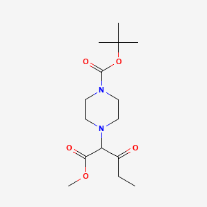 molecular formula C15H26N2O5 B13933312 Tert-butyl 4-(1-methoxy-1,3-dioxopentan-2-yl)piperazine-1-carboxylate 