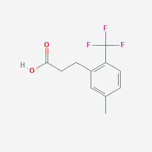 molecular formula C11H11F3O2 B1393337 3-[5-Methyl-2-(trifluoromethyl)phenyl]propionic acid CAS No. 1017779-28-0