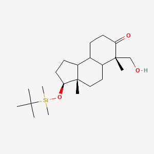 molecular formula C22H40O3Si B1393341 (3S,3aS,6S)-3-((tert-Butyldimethylsilyl)oxy)-6-(hydroxymethyl)-3a,6-dimethyldecahydro-1H-cyclopenta[a]naphthalen-7(2H)-one CAS No. 327048-93-1