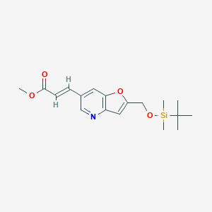 molecular formula C18H25NO4Si B1393345 (E)-Methyl 3-(2-((tert-butyldimethylsilyloxy)-methyl)furo[3,2-b]pyridin-6-yl)acrylate CAS No. 1189171-55-8