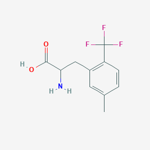 molecular formula C11H12F3NO2 B1393371 5-甲基-2-(三氟甲基)-DL-苯丙氨酸 CAS No. 1256482-64-0