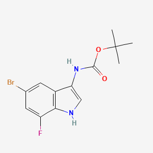 molecular formula C13H14BrFN2O2 B13933939 tert-Butyl (5-bromo-7-fluoro-1H-indol-3-yl)carbamate 