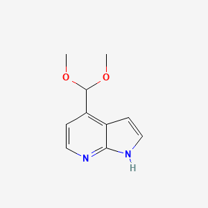 molecular formula C10H12N2O2 B1393397 4-(Dimethoxymethyl)-1H-pyrrolo[2,3-b]pyridine CAS No. 1186311-04-5