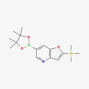 molecular formula C16H24BNO3Si B1393399 6-(4,4,5,5-Tetramethyl-1,3,2-dioxaborolan-2-yl)-2-(trimethylsilyl)furo[3,2-b]pyridine CAS No. 1188926-86-4
