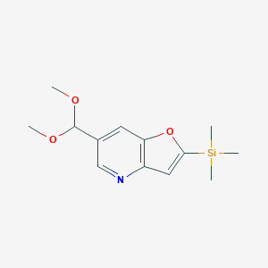 molecular formula C13H19NO3Si B1393400 6-(二甲氧基甲基)-2-(三甲基甲硅烷基)-呋喃[3,2-b]吡啶 CAS No. 1186310-76-8