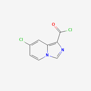 molecular formula C8H4Cl2N2O B13934005 7-Chloroimidazo[1,5-a]pyridine-1-carbonyl chloride 