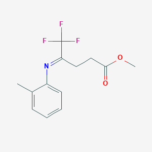 molecular formula C13H14F3NO2 B13934024 Methyl 5,5,5-trifluoro-4-(o-tolylimino)pentanoate 