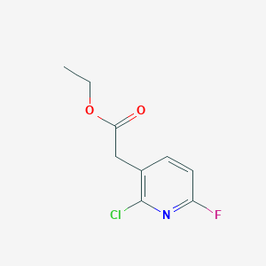 molecular formula C9H9ClFNO2 B13934058 Ethyl 2-chloro-6-fluoro-3-pyridineacetate 