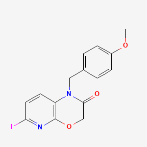 molecular formula C15H13IN2O3 B1393407 6-碘-1-(4-甲氧基苄基)-1H-吡啶并[2,3-b][1,4]恶嗪-2(3H)-酮 CAS No. 1186310-96-2