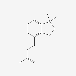 molecular formula C16H22 B13934132 1H-Indene, 2,3-dihydro-1,1-dimethyl-4-(3-methyl-3-butenyl)- CAS No. 55030-58-5