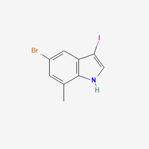 molecular formula C9H7BrIN B13934147 5-bromo-3-iodo-7-methyl-1H-indole 