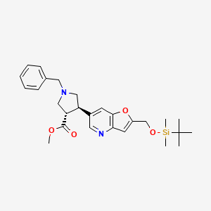 molecular formula C27H36N2O4Si B1393415 (反式-外消旋)-1-苄基-4-(2-((叔丁基二甲基甲硅烷基氧基)甲基)呋喃[3,2-b]吡啶-6-基)吡咯 CAS No. 1189172-05-1