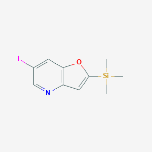 molecular formula C10H12INOSi B1393416 6-碘-2-(三甲基甲硅烷基)呋喃[3,2-b]吡啶 CAS No. 1186310-73-5