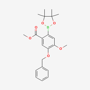 Methyl 5-(benzyloxy)-4-methoxy-2-(4,4,5,5-tetramethyl-1,3,2-dioxaborolan-2-yl)benzoate