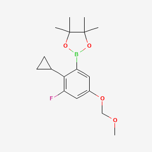 molecular formula C17H24BFO4 B13934206 2-(2-Cyclopropyl-3-fluoro-5-(methoxymethoxy)phenyl)-4,4,5,5-tetramethyl-1,3,2-dioxaborolane 