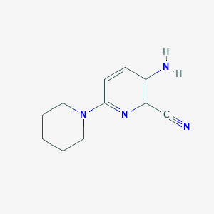 molecular formula C11H14N4 B1393423 3-Amino-6-piperidin-1-ylpyridine-2-carbonitrile CAS No. 1215852-53-1
