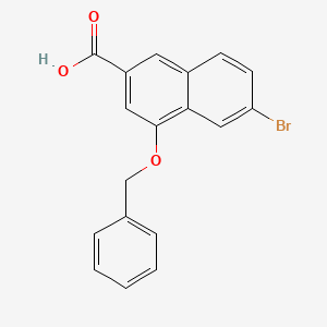 molecular formula C18H13BrO3 B13934279 2-Naphthalenecarboxylic acid, 6-bromo-4-(phenylmethoxy)- 