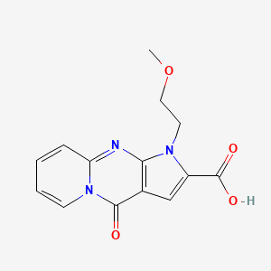 molecular formula C14H13N3O4 B1393437 1-(2-Methoxyethyl)-4-oxo-1,4-dihydropyrido[1,2-a]pyrrolo[2,3-d]pyrimidine-2-carboxylic acid CAS No. 1086386-71-1