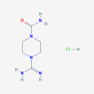 molecular formula C6H14ClN5O B13934446 4-Carbamimidoyl-piperazine-1-carboxylic acid amide hydrochloride 