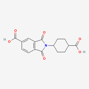 molecular formula C16H15NO6 B1393446 2-(4-Carboxycyclohexyl)-1,3-dioxoisoindoline-5-carboxylic acid CAS No. 53624-39-8