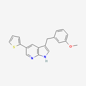 molecular formula C19H16N2OS B13934477 1H-Pyrrolo[2,3-b]pyridine, 3-[(3-methoxyphenyl)methyl]-5-(2-thienyl)- CAS No. 858117-42-7