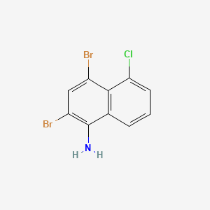 molecular formula C10H6Br2ClN B13934490 2,4-Dibromo-5-chloronaphthalen-1-amine 