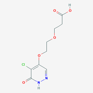 molecular formula C9H11ClN2O5 B13934543 3-[2-[(5-Chloro-1,6-dihydro-6-oxo-4-pyridazinyl)oxy]ethoxy]propanoic acid 