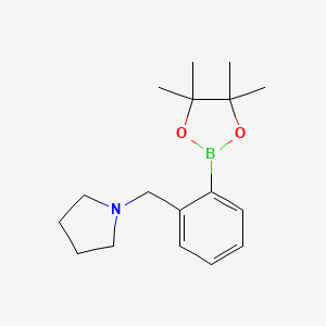 molecular formula C17H26BNO2 B1393455 1-(2-(4,4,5,5-四甲基-1,3,2-二氧杂硼烷-2-基)苄基)吡咯烷 CAS No. 1150271-49-0
