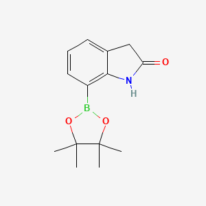 molecular formula C14H18BNO3 B1393456 Oxindole-7-boronic acid, pinacol ester CAS No. 1150271-45-6