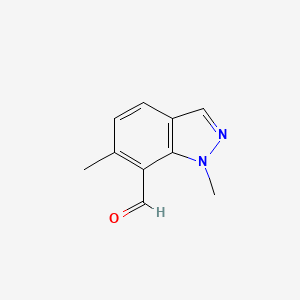 molecular formula C10H10N2O B13934592 1,6-Dimethyl-1H-indazole-7-carbaldehyde 