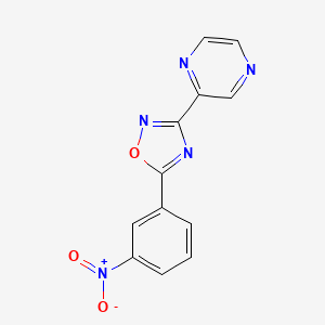 molecular formula C12H7N5O3 B13934600 2-[5-(3-Nitrophenyl)[1,2,4]oxadiazol-3-yl]pyrazine CAS No. 913830-16-7