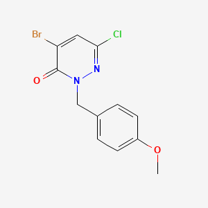 molecular formula C12H10BrClN2O2 B13934610 4-Bromo-6-chloro-2-(4-methoxybenzyl)pyridazin-3(2H)-one 