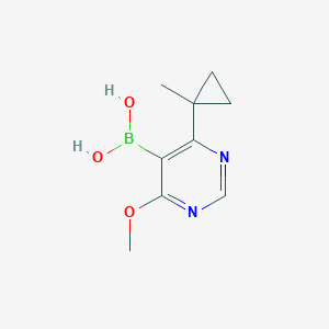 molecular formula C9H13BN2O3 B13934644 (4-Methoxy-6-(1-methylcyclopropyl)pyrimidin-5-yl)boronic acid 