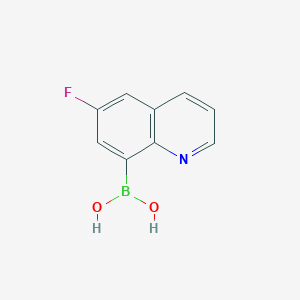 molecular formula C9H7BFNO2 B1393465 (6-氟喹啉-8-基)硼酸 CAS No. 1072951-44-0