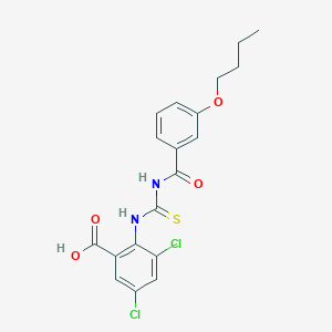 molecular formula C19H18Cl2N2O4S B13934675 2-({[(3-Butoxyphenyl)carbonyl]carbamothioyl}amino)-3,5-dichlorobenzoic acid 