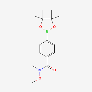 molecular formula C15H22BNO4 B1393470 N-Methoxy-N-methyl-4-(4,4,5,5-tetramethyl-1,3,2-dioxaborolan-2-yl)benzamide CAS No. 1073353-58-8