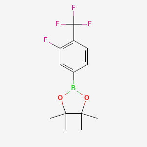molecular formula C13H15BF4O2 B1393471 2-(3-氟-4-(三氟甲基)苯基)-4,4,5,5-四甲基-1,3,2-二氧杂硼环丁烷 CAS No. 445303-67-3