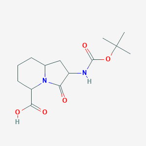 molecular formula C14H22N2O5 B13934722 2-((tert-Butoxycarbonyl)amino)-3-oxooctahydroindolizine-5-carboxylic acid 