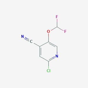 molecular formula C7H3ClF2N2O B13934737 2-Chloro-5-(difluoromethoxy)isonicotinonitrile 