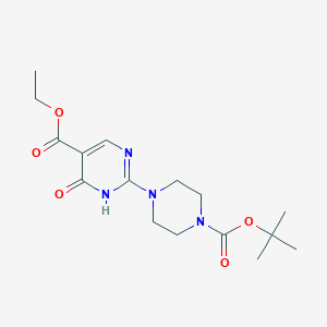 molecular formula C16H24N4O5 B1393481 Ethyl 2-(4-(tert-butoxycarbonyl)piperazin-1-yl)-4-hydroxypyrimidine-5-carboxylate CAS No. 1065074-31-8