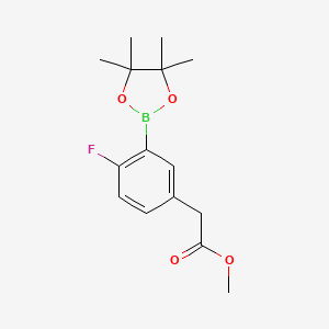 molecular formula C15H20BFO4 B1393484 Methyl 2-(4-fluoro-3-(4,4,5,5-tetramethyl-1,3,2-dioxaborolan-2-yl)phenyl)acetate CAS No. 944317-66-2
