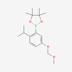 molecular formula C17H27BO4 B13934847 2-(2-Isopropyl-5-(methoxymethoxy)phenyl)-4,4,5,5-tetramethyl-1,3,2-dioxaborolane 