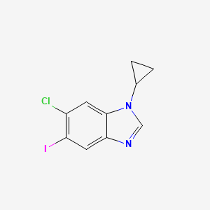 molecular formula C10H8ClIN2 B13934855 6-Chloro-1-cyclopropyl-5-iodo-1H-benzimidazole 