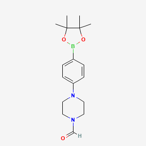 molecular formula C17H25BN2O3 B1393489 4-(4-(4,4,5,5-四甲基-1,3,2-二氧杂硼环-2-基)苯基)哌嗪-1-甲醛 CAS No. 1150561-69-5