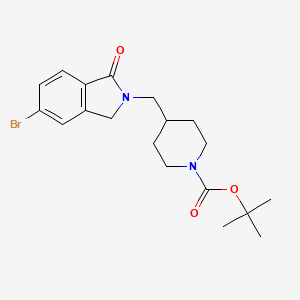 molecular formula C19H25BrN2O3 B13934902 tert-Butyl 4-((5-bromo-1-oxoisoindolin-2-yl)methyl)piperidine-1-carboxylate 