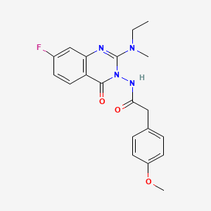 N-[2-(ethyl-methyl-amino)-7-fluoro-4-oxo-4H-quinazolin-3-yl]-2-(4-methoxyphenyl)acetamide