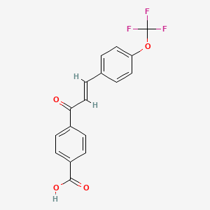 molecular formula C17H11F3O4 B1393492 4-{3-[4-(三氟甲氧基)苯基]丙-2-烯酰基}苯甲酸 CAS No. 1217254-43-7