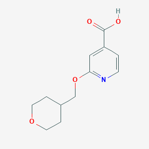 molecular formula C12H15NO4 B1393495 2-(四氢-2H-吡喃-4-基甲氧基)异烟酸 CAS No. 1215846-28-8