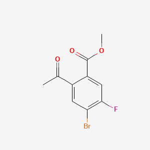 molecular formula C10H8BrFO3 B13934957 Methyl 2-acetyl-4-bromo-5-fluorobenzoate 